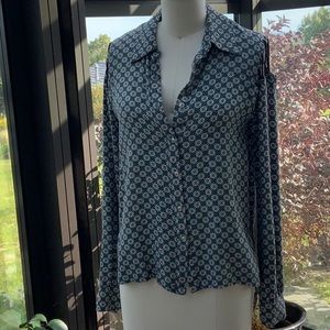 Gilded Intent lace up back blouse/shirt size XS